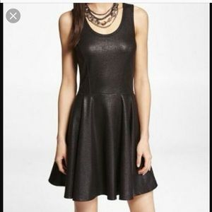 Express Faux Leather Skater Dress